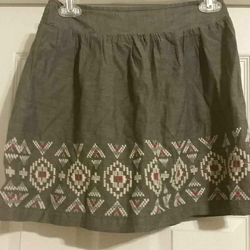 Stretch waist denim-style skirt